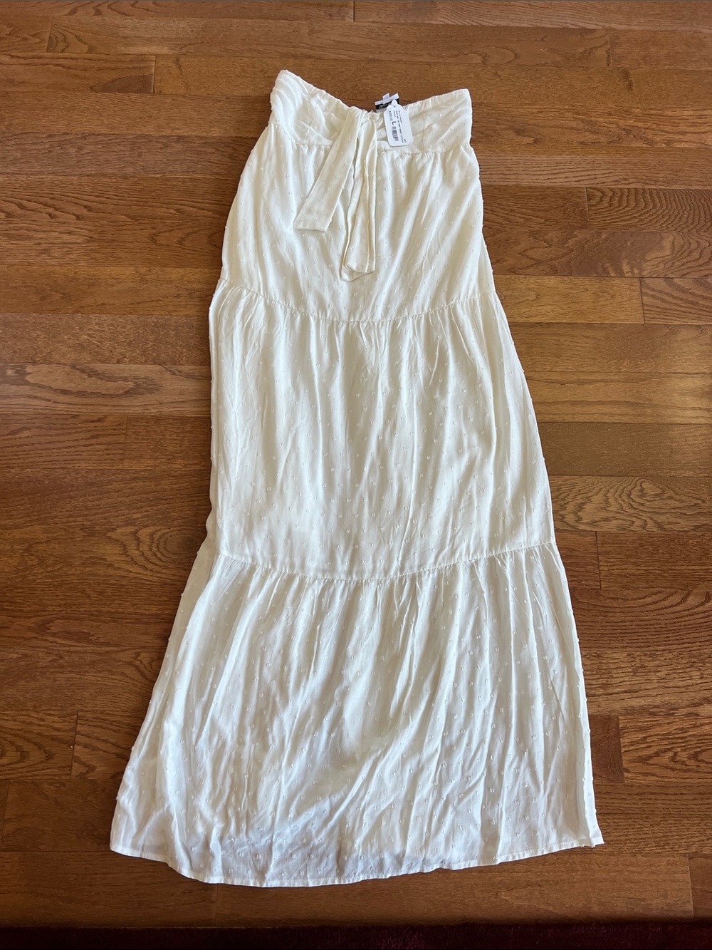 Skylar + Madison soft white Tiered Maxi Dress with Tie Waist